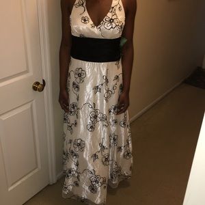 Black and white gown